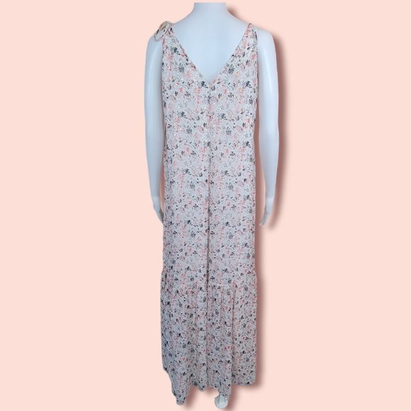 Express BOHO Coral, Black, Metallic Gold, and Cream Maxi Sundress Size Medium - Picture 4 of 7